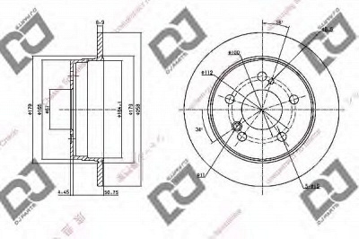 DJ PARTS bd1116 -  Тормозной диск